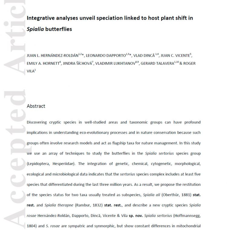 Integrated analyses unveil speciation linked to host plant shift in Spialia butterflies.jpg